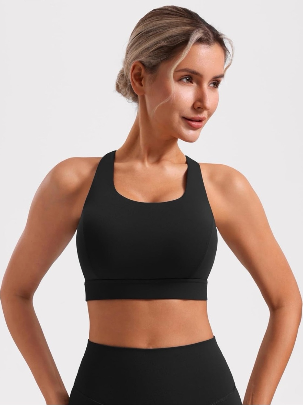 Grace Form Criss Cross Sports Bra - Black - US Medium